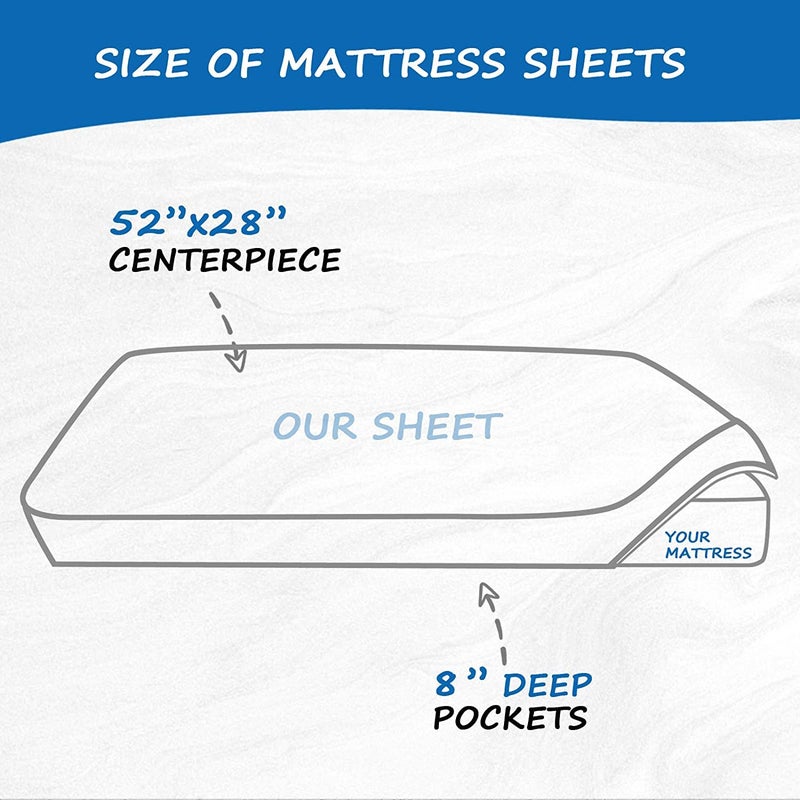 Coldwind Fitted Crib Sheet 100% Cotton 52"x28"x8", 2 Pack Crib Mattress Sheet Set Fit for Standard Crib and Toddler Bed Mattress, Baby Crib Sheets Boys Girls, White - Image 5